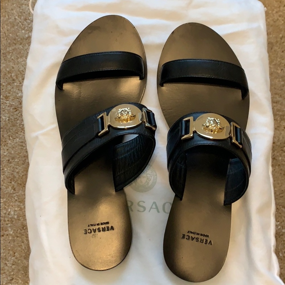 Versace open toe slippers